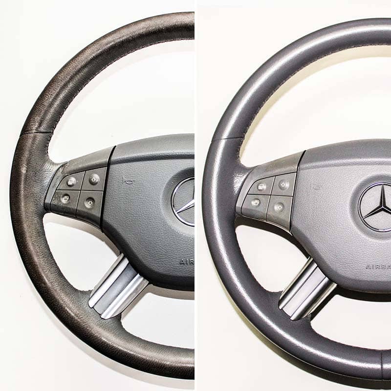 Grey Leather Steering Wheel Repair Kit with Cleaner Surpass Ceramic Coatings Distributed by