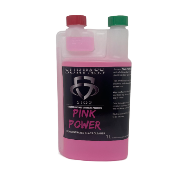 59421479-653c-4847-b54b-075e4e9ad5a0.png Surpass Shots PINK POWER Concentrated Glass Cleaner 500ml x 6 - Image 1