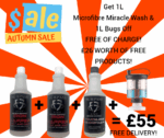 Surpass Shots WHEEL DEAL 2 x Iron Zapper Paint & Rims 1 x Touchless Snowfoam 1 x Proportioner + Microfibre Miracle & Bugs Off F.O.C
