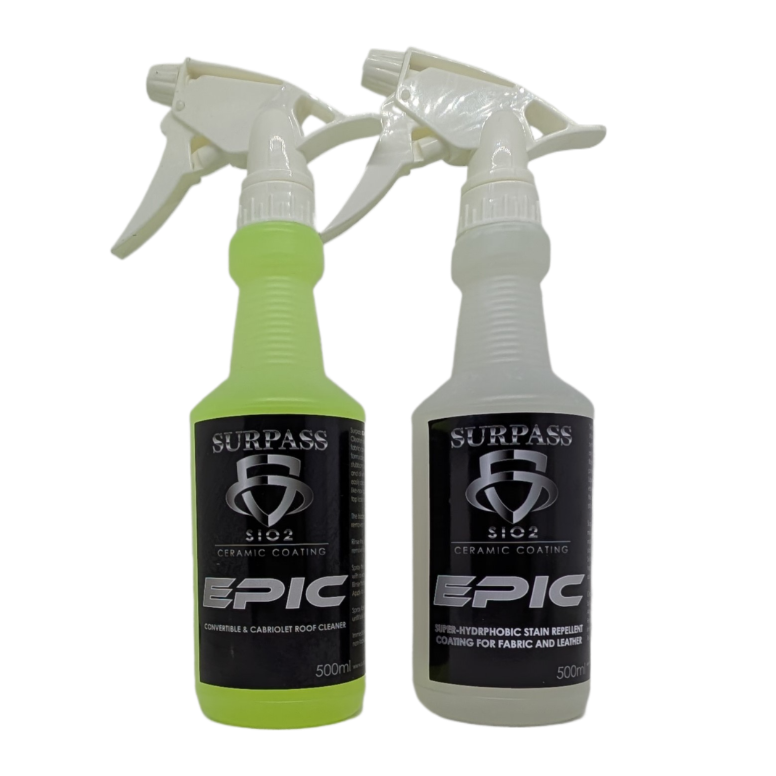 PXL_20241222_105853075-fotor-20241222112941.png Surpass Shots EPIC Kit Convertible & Cabriolet Roof Cleaner & Protector 500ml+500ml - Image 1